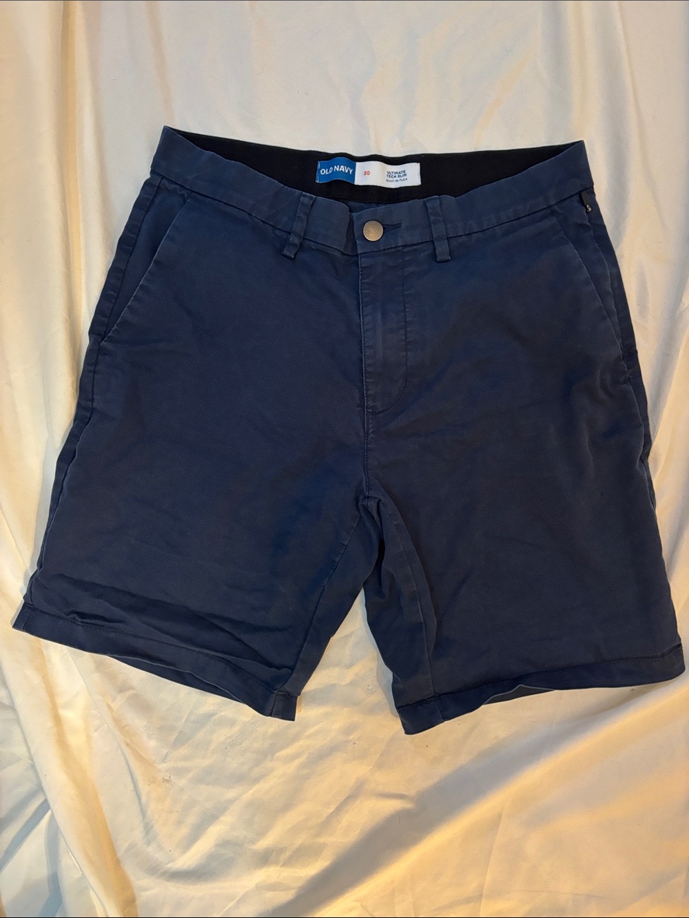 Old Navy Men's Dark Blue Flat Front Chino Shorts